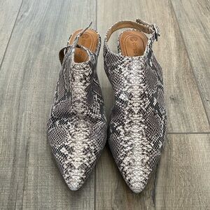Corso Como Leather Slingback Snakeskin Heels Shoes Size 9